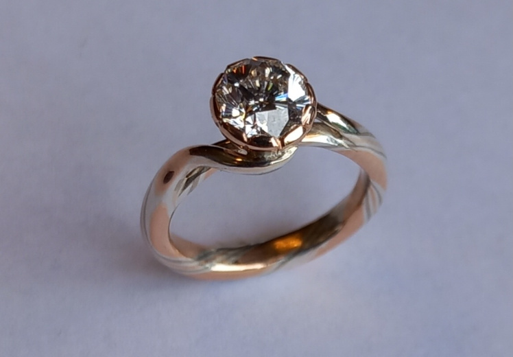 Mokume-gane ring "Sakura"