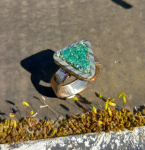 Dioptaas ring met Mokume-gane
