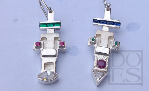 Sterling silver earrings or pendant